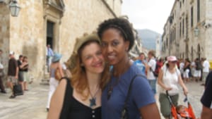 The author (right) in Cavtat with e-pal Ivana: An unusual chain of events, to say the least.