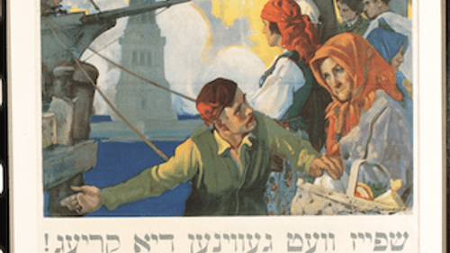 "Food Will Win the War” poster written in Yiddish. (Image courtesy of National Museum of American Jewish History)