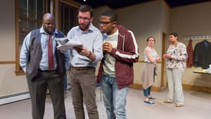 In search of the letter of the law: the ensemble of ‘74 Seconds…to Judgment’ at the Arden. (Photo by Mark Garvin.)