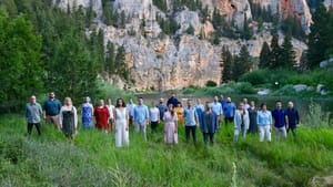 The singers of The Crossing get back to nature with ‘A Native Hill.’ (Photo courtesy of The Crossing.)