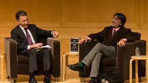 National Constitution Center President and CEO Jeff Rosen moderates a conversation with legal scholar Akhil Reed Amar. (Photo by Michael Zorn)