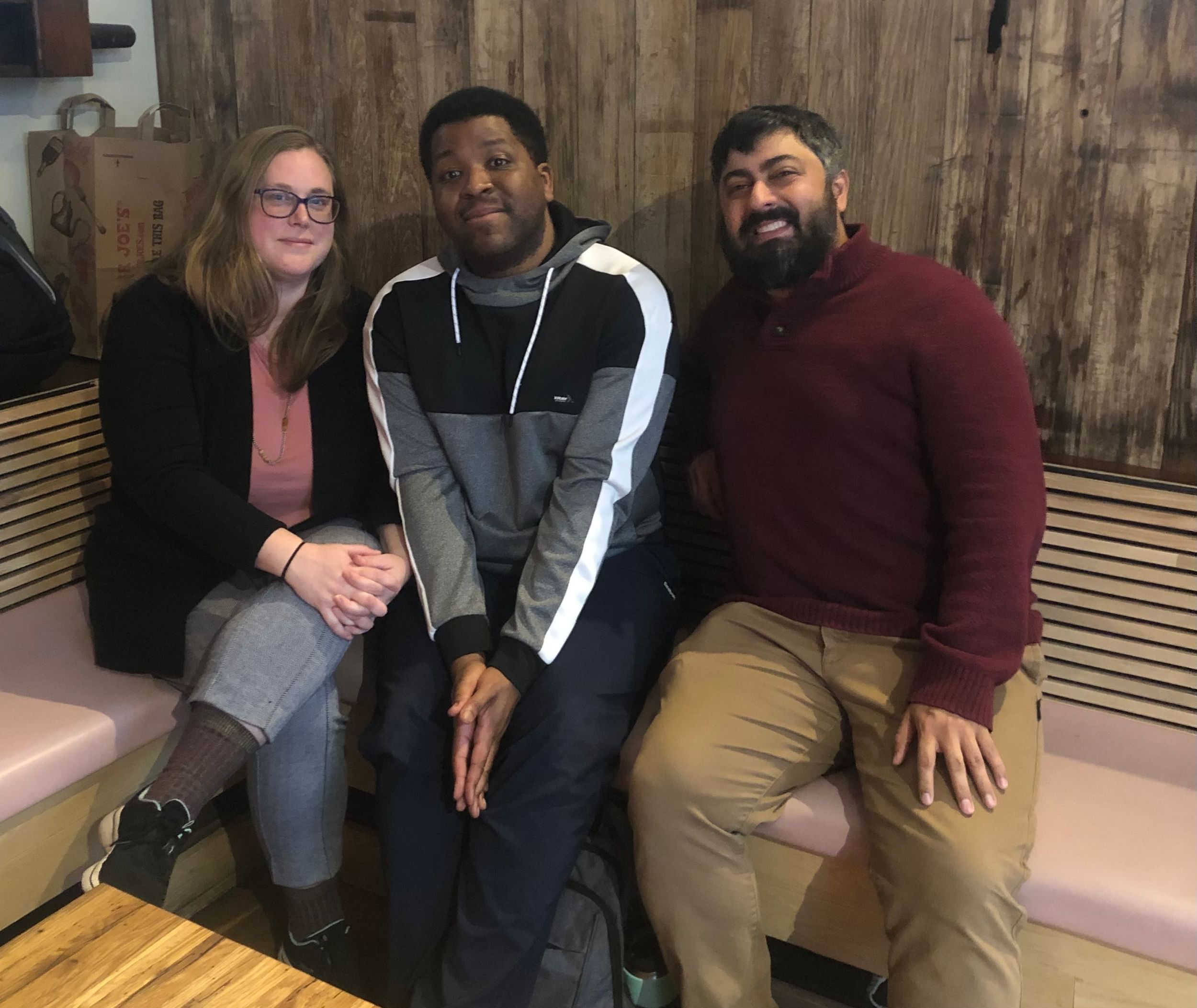 Alaina, Kyle, and Neil at a BSR meetup at Elixr in Center City.
