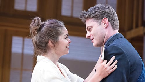 Kiser and Plachy make for a tepid Helena and Bertram. (Photo by Lee A. Butz.)