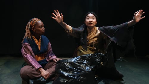 Haunting openness: Cathy Simpson and Claris Park in ‘Among the Dead.’ (Photo courtesy of Theatre Exile.)