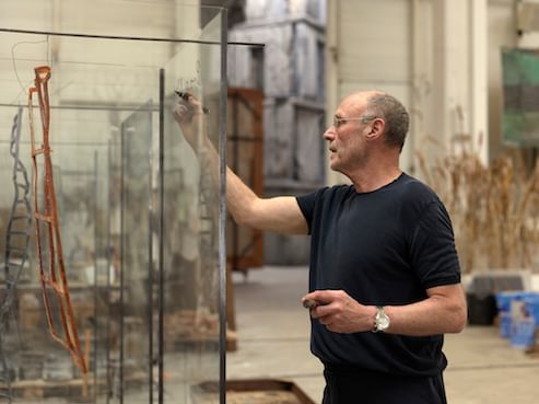 Anselm Kiefer at work, 2015. (Photo by George Poncet.)