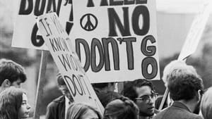 Antiwar protest, 1968: Up against the establishment.