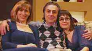 Canuso (center) with Catharine Slusar as his wife (left) and Genevieve Perrier as their daughter: Everyman, or Mr. Cellophane?