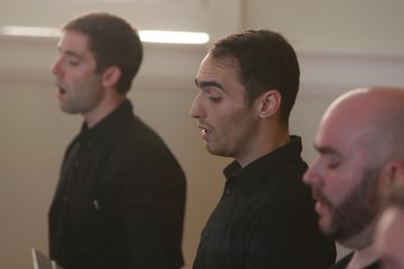 Smith's composition highlights the choir's male voices. (Photo courtesy of the Crossing.)