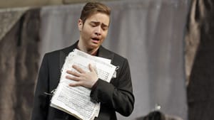 The Composer (Lauren Eberwein) doesn’t want his work trivialized — but would it be? (All photos by Cory Weaver via Opera Philadelphia)