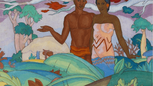 One of composer Foumai's sources: Arman Manookian's 1928 mural "Hawaiian Boy and Girl." (Photo via Creative Commons/Wikimedia)