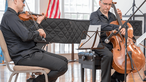 Khoury and Bar-David making music, crossing barriers. (Photo by Christopher Brown)