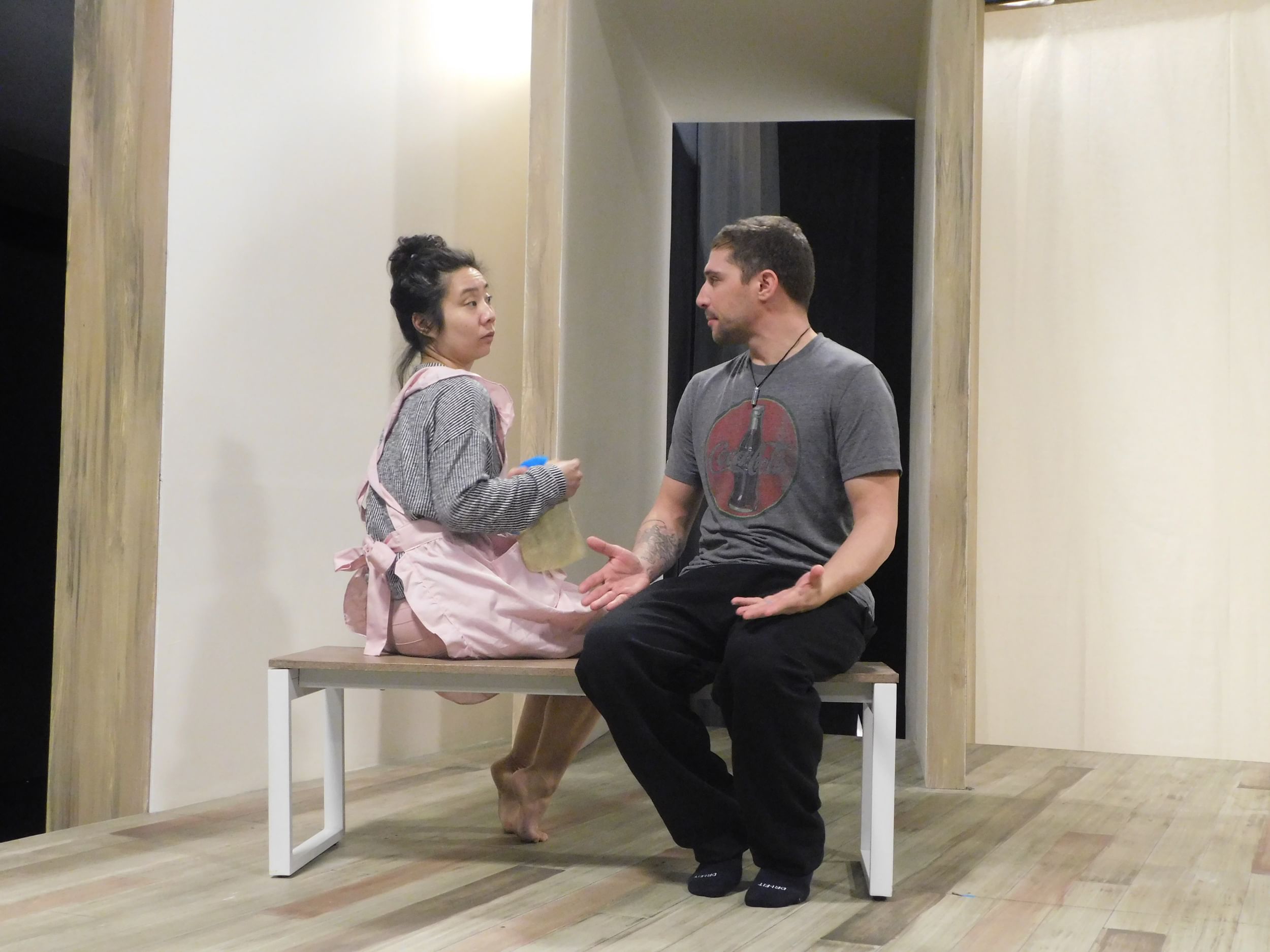 On a dangerous quest for perfection: Bi Jean Ngo and Frank Nardi, Jr. in Theatre Exile’s ‘Babel.’ (Photo courtesy of Theatre Exile.)