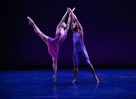 Francesca Forcella and Gary W. Jeter II in Darrell Grand Moultrie's 'Vivir,' a mediation on the choreographer's childhood in Spanish Harlem. (Photo by Bill Hebert.)
