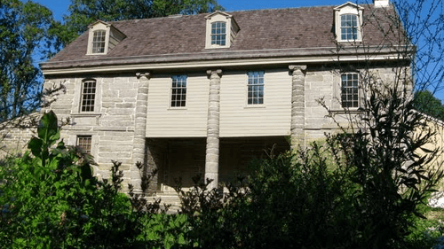 John Bartram House: Completed in 1731, Bartram designed the porch with stone columns, rare on Pennsylvania's colonial buildings.