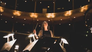 Joyous moments for the orchestra: Beatrice Jona Affron conducts ‘The Nutcracker’ at the Pennsylvania Ballet. (Photo courtesy of the PA Ballet.)