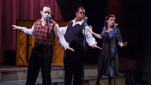 L to R: Michael Philip O'Brien, Rob Tucker, and Marybeth Gorman can't maintain the heat in 'Big Red Sun.' (Photo by Daniel Kontz.)