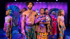 A brilliant, joyous celebration: Ibeneche, Brown, and ensemble. (Photo by Matthew J. Photography)