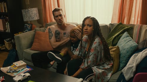 Interracial relationships, such as the one between Miles and Ashley (with their son), are central to the film's setting in gentrifying Oakland. (Photo by Robby Baumgartner, courtesy of Lionsgate Films.)