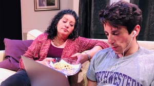 Have you considered law school? Alice Weber and Michael Mina in ‘The Boomerang Kid.’ (Photo courtesy of Beta Male Productions.)