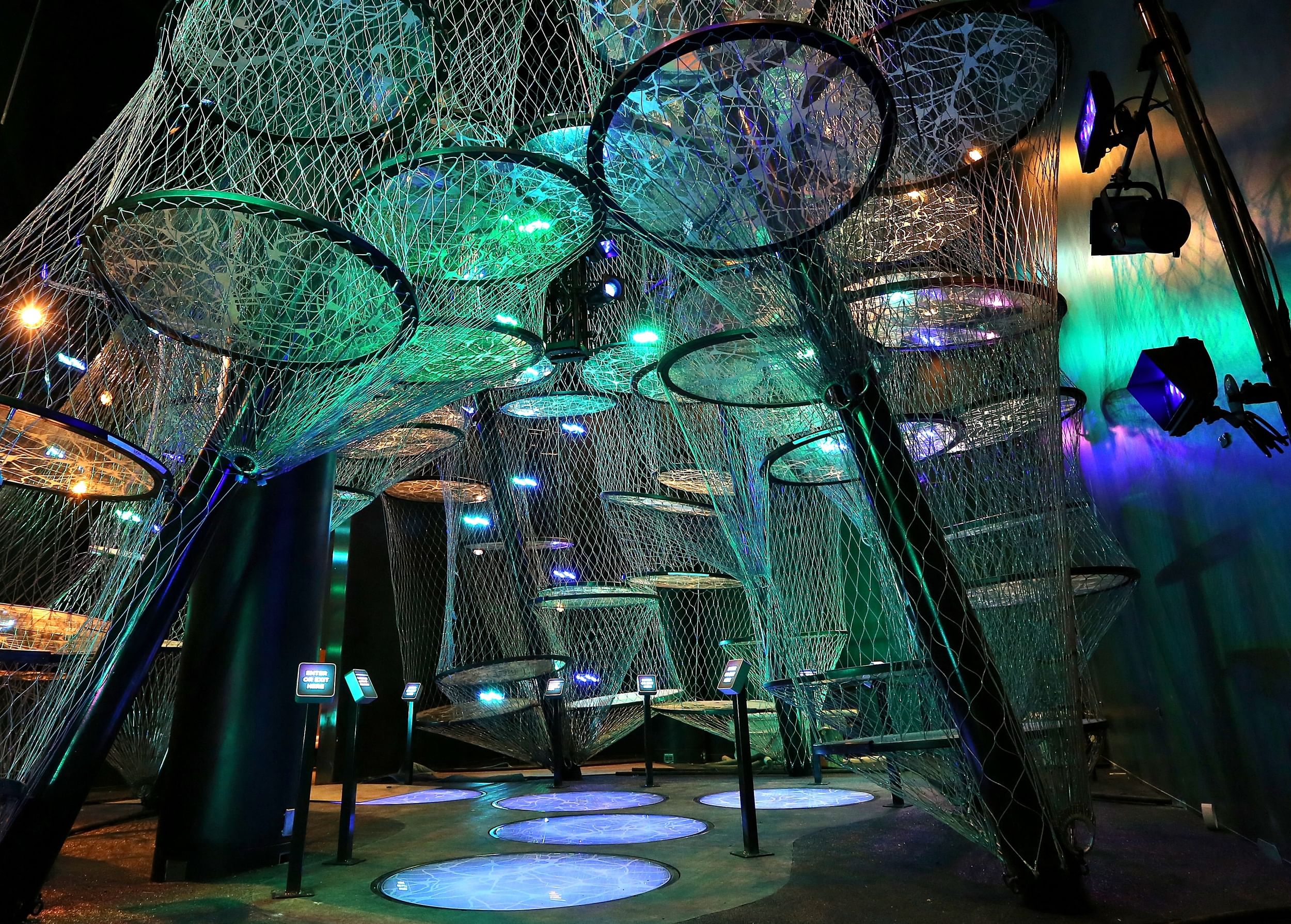 An interactive model of neurons in action (Photo courtesy of the Franklin Institute)