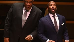 Opera stars Eric Owens (left) and Lawrence Brownlee are rarely onstage together. (Photo by Pete Checchia.)
