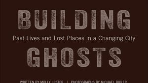 Book cover. Title above in large, aged-looking letters above an evocative photo of the trace of a demolished house’s stairway