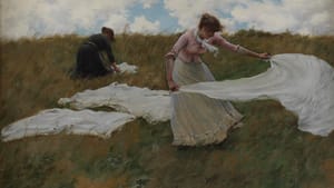 Charles Courtney Curran (1861-1942), "A Breezy Day," 1887. Pennsylvania Academy of the Fine Arts