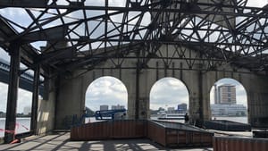 A view from inside Cherry Street Pier during construction in August. (Photo by Alaina Johns.)