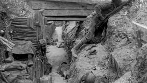 A British-captured German trench, the Somme, July 1916. (Photo from the collections of the Imperial War Museums)