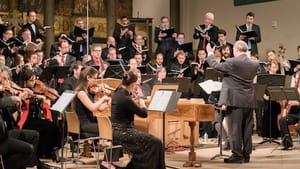 Choral Arts Philadelphia, the Philadelphia Bach Collegium,and artistic director/conductor Matthew Glandorf. (Photo by Sharon Torello)