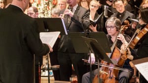 Matthew Glandorf conducts a 2016 Choral Arts Philadelphia performance. (Photo by Sharon Torello.)