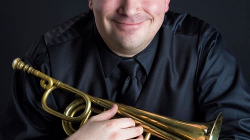 Chris Belluscio led the evening's trumpet tour. (Photo by Robert Torress.)