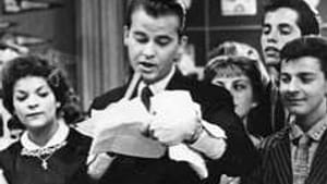Clark with teenagers, 1957: Straddling the generation gap.