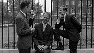 Genius collaborators: composer John Cage, dancer/choreographer Merce Cunningham, and artist Robert Rauschenberg. (Photo © Douglas Jeffrey; courtesy of Magnolia Pictures.)