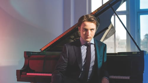 Daniil Trifonov and his instrument, his way. (Photo courtesy of Philadelphia Chamber Music Society)