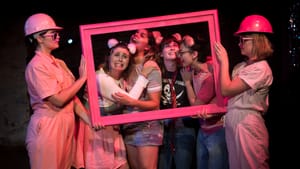 The pink ladies, L to R: Gina Murdock, Megan Thibodeaux, Sarah Knittel, Jenna Strusowski, Alicia Crosby, and Francesca Montanile Lyons. (Photo by Timothy O'Donnell)