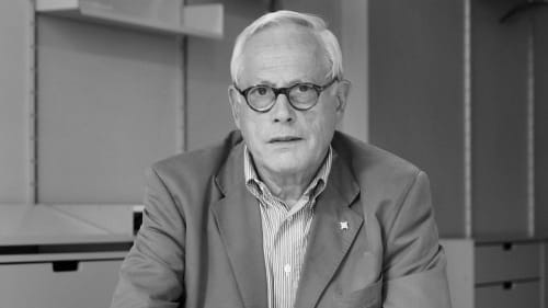Dieter Rams at Vitsoe, the furniture firm he cofounded in 1959. (Photo by Anne Brassier.)