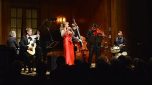 Mimi and the guys tackle Piazzolla's "Libertango." (Photo by Pete Checchia, courtesy of Dolce Suono)