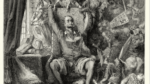 "A world of disorderly notions, picked out of his books, crowded into his imagination." Plate one of Gustave Doré's illustrations to Miguel de Cervantes’ 'Don Quixote.' (Illustration via Creative Commons/Wikimedia)