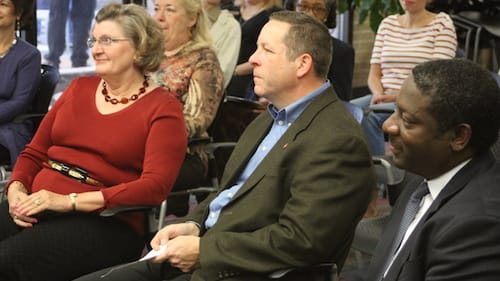 The real-life Shirley (far right) attends the opening of Baltimore's George Washington Center for Arts and Technology in 2011. (Photo via Creative Commons/Wikimedia.)