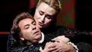 Poplavskaya (rear) with Alagna: A role sopranos avoid. (Photo: Sara Krulwich, New York Times.)