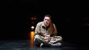 "Sometimes I need to feel nothing": Keith J. Conallen as the title character in "Don Juan Comes Home from Iraq" at the Wilma. (Photo by Alexander Iziliaev)