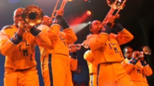 Band musicians who dance as they play.