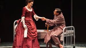 Elizabeth Heflin as Mrs. Kendal and Michael Gotch as John Merrick. (Photo by Paul Cerro)