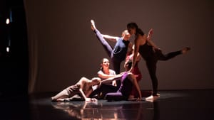 Unspooling and remaking a universe of time: The ensemble in a selection from ‘One-Minute Dances for Small Spaces.’ (Photo by Anne Saint Peter.)