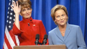 Fey as Palin, Amy Poehler as Hilary Clinton: The funniest thing is the resemblance.