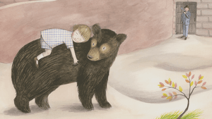 Illustration by Sophie Blackall for <em>'Finding Winnie: The True Story of The World’s Most Famous Bear</em>,' written by Lindsay Mattock. (Image courtesy of the Brandywine Museum)