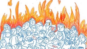 Apparently, Wolff's books ward off fire as well as fools. (Illustration by Hannah Kaplan for BSR.)