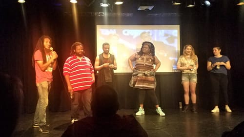 The black men face off against the white women at 'For My People.' (Image courtesy of Katonya Mosley.)