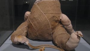 Gabríela Fridriksdóttir’s cuddly, creepy burlap babies are among the more benign works.